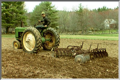 Harrowing asparagus stubble