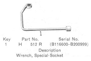 Part number H512R, the flywheel wrench